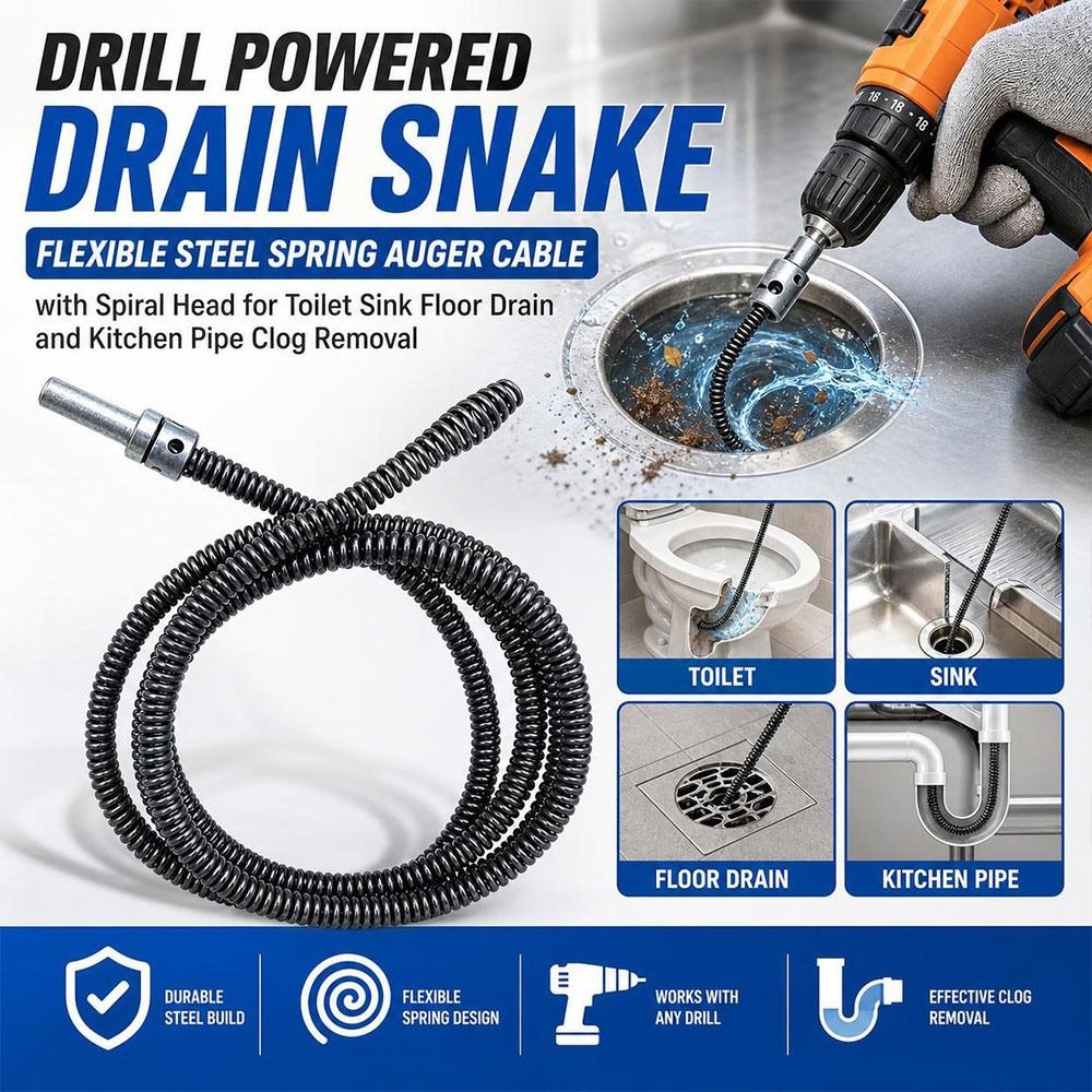 Drain Snake Flexible - Cavo flessibile a spirale in acciaio